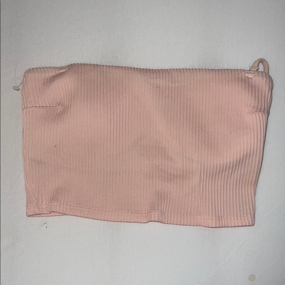 Ribbed Pink Tube Top